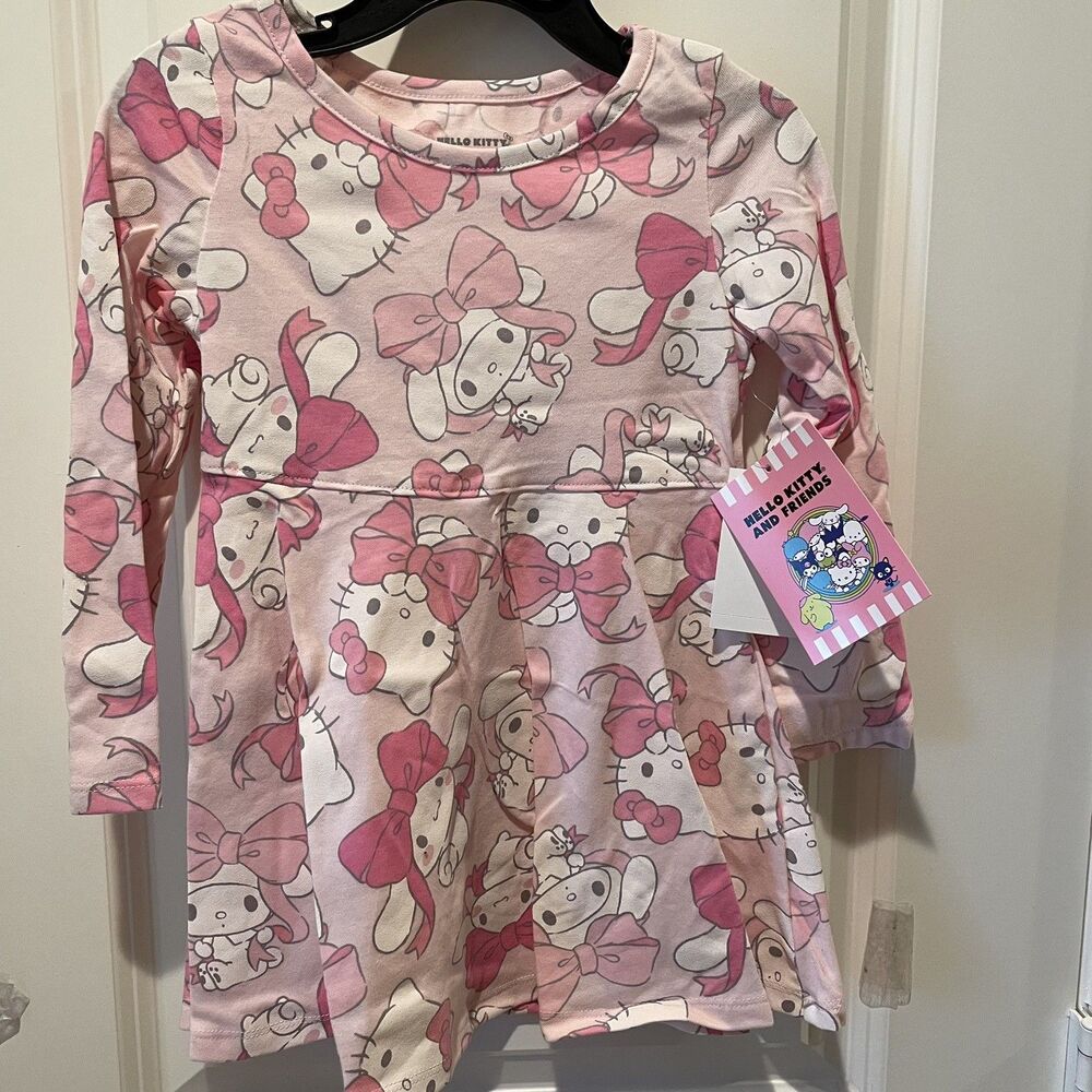 Hello Kitty & Friends Girls Pink Long Sleeve Dress 2T NEW Kids Baby Children